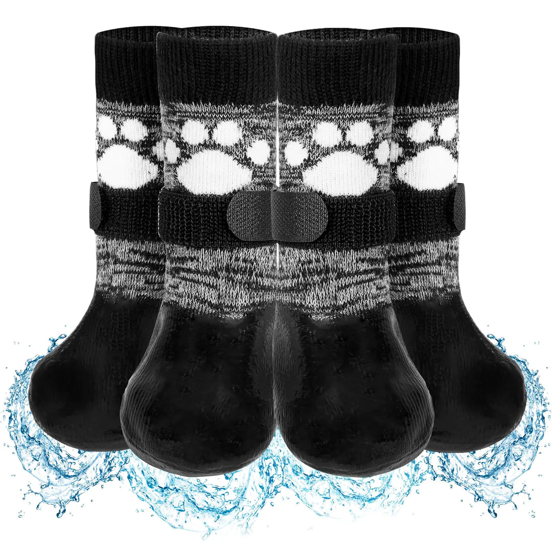 Double-Grip Traction Socks (4-Pack with Straps)
