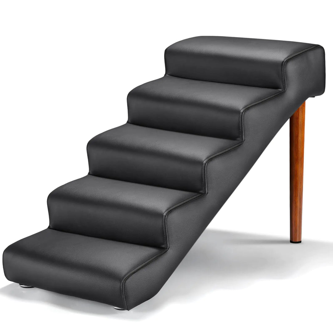 Executive Faux Leather Pet Stairs (Holds 150 lbs)