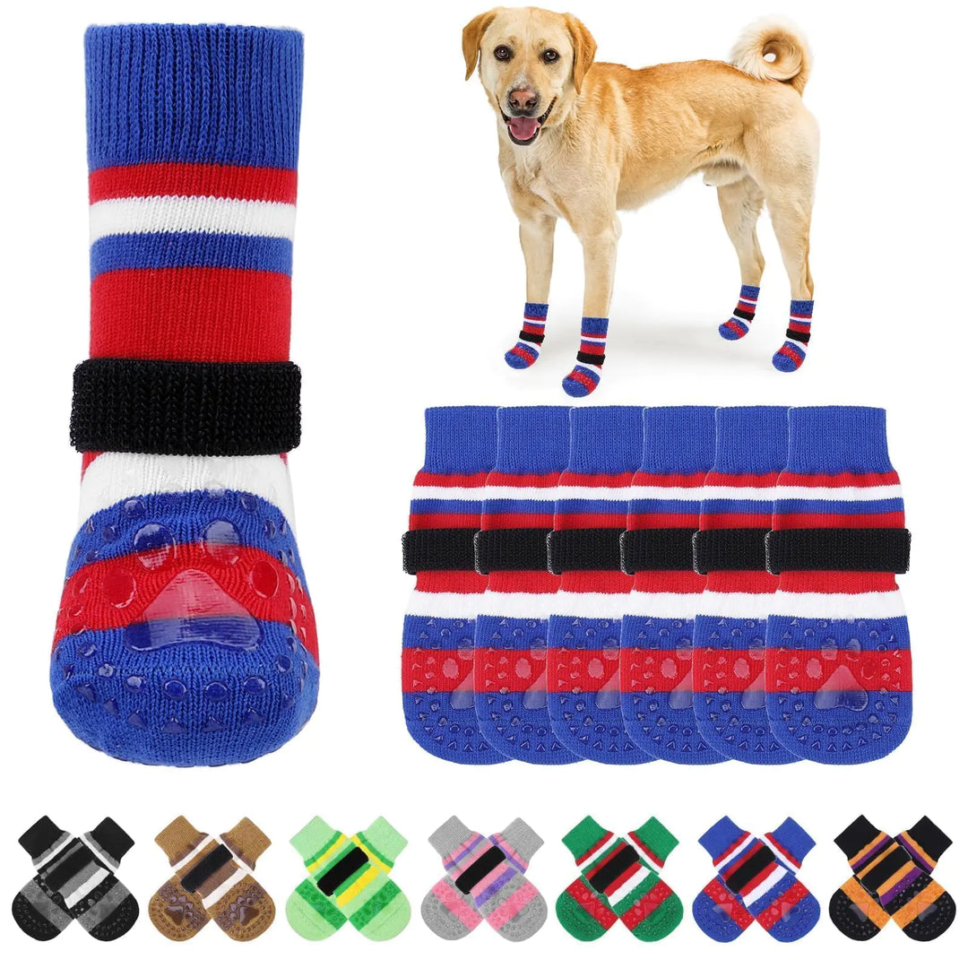 Sport-Style Traction Socks (3 Pairs) or Classic Stripe Anti-Slip Socks (Set of 6)